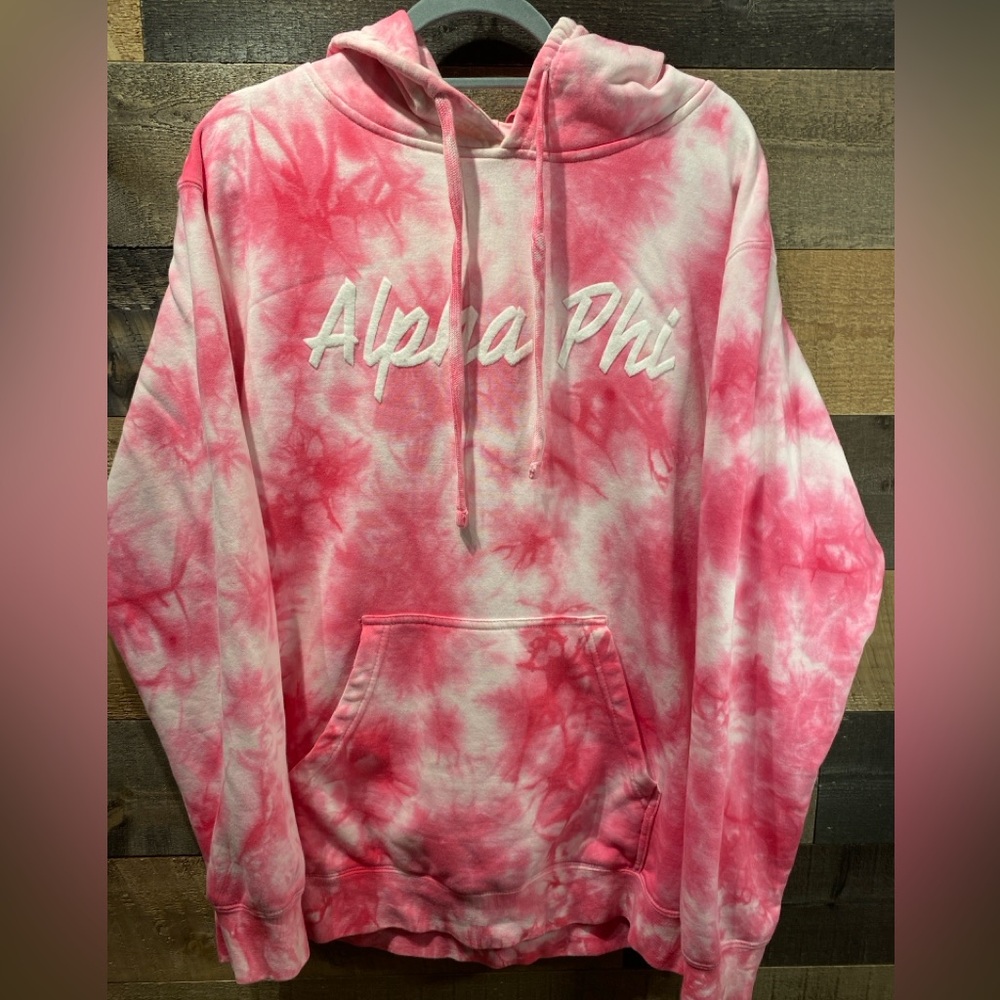 Alpha Phi Pink Tie-Dye Hoodie
